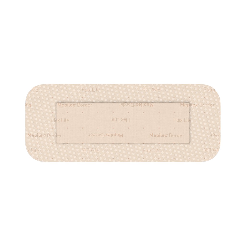 Mepilex Border Flex Lite, fleksibel skumbandage m/border og silikone, steril, 5 cm x 12,5 cm