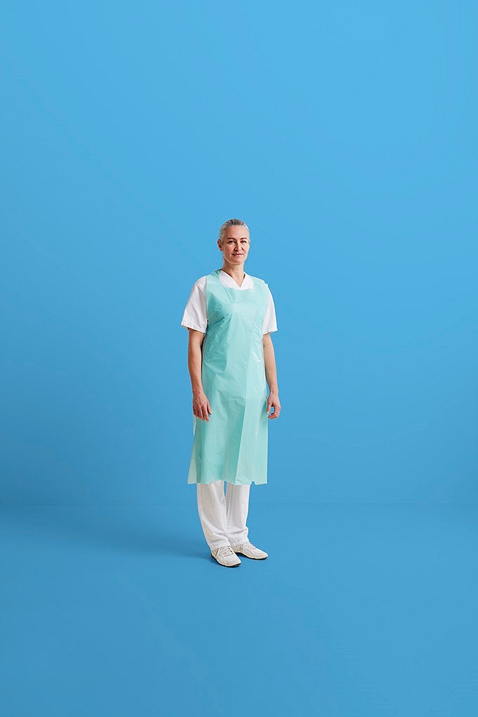Trioapron Core, Forklæde i 70% genanvendt plast, grøn, 80 cm x 125 cm