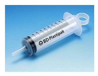Plastipak, 3-komp. sprøjte grad/2 ml, kat.ansats/luerkon., st, 100 ml