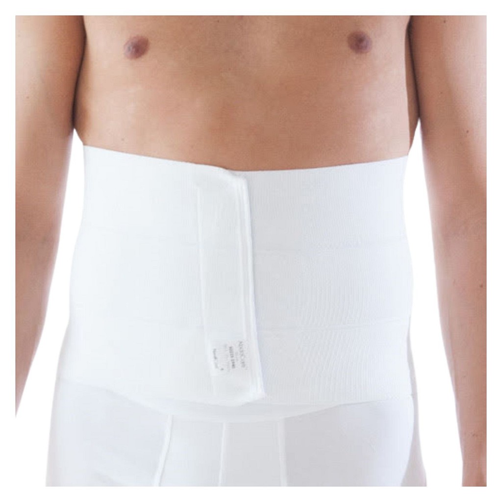 Nordicare AbdoCare postop bælt, velcro, klipbar, hvid, H: 23 cm, L: 95-120 cm, str 2