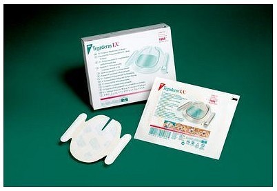 Tegaderm film IV, kanyleforbinding m/ramme+label, steril, 8,9 cm x 11,5 cm