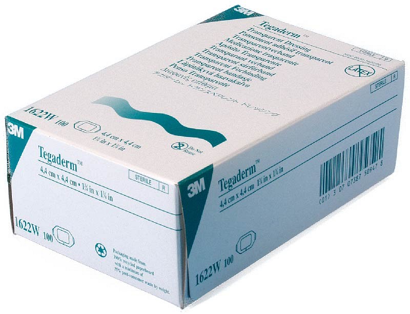 Tegaderm film, med ramme, steril, 4,4 cm x 4,4 cm