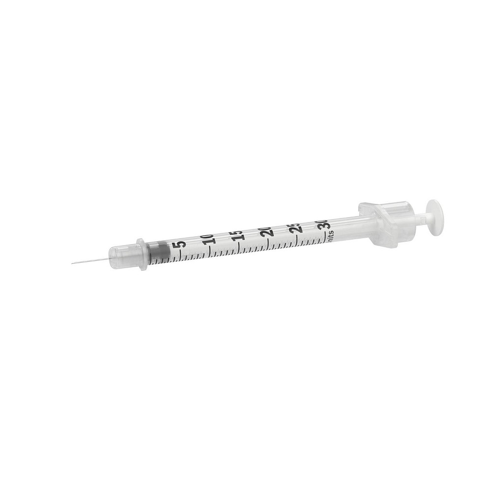 Embecta insulinsprøjte, U-100, 0,3 ml med kanyle, steril, 8 mm x 0,30 mm (30G)