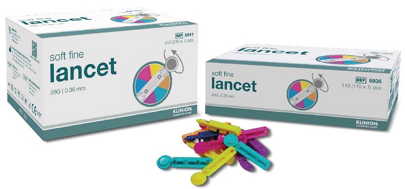 Klinion, Soft fine lancetter ass. farver, steril, 28G (0,36 mm)