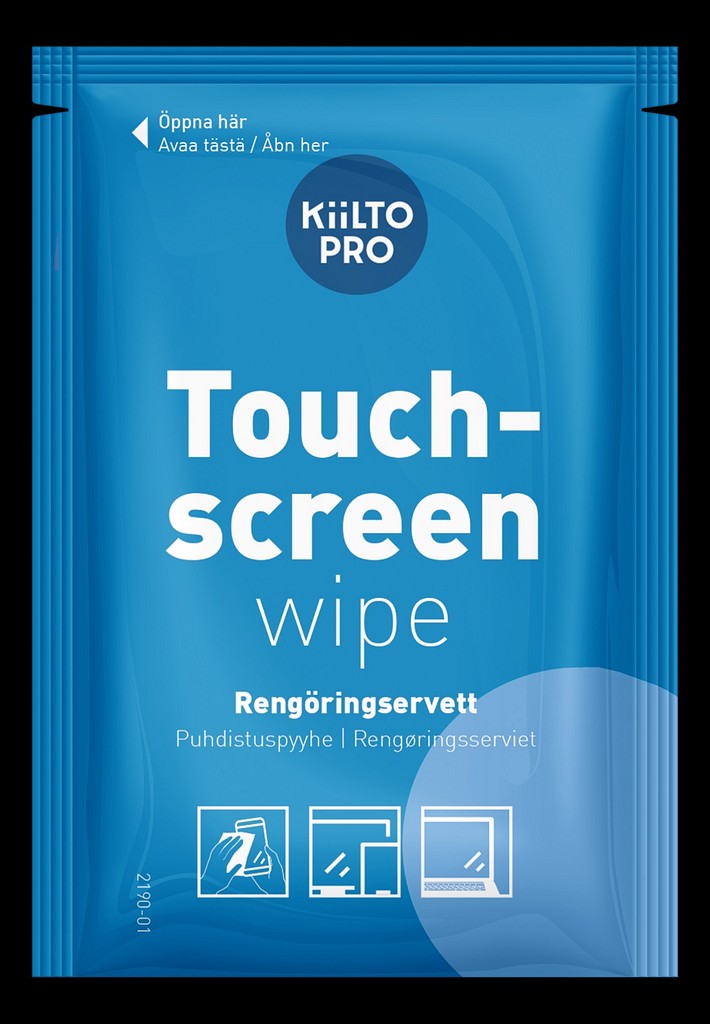 Kiilto Pro Touchscreen Wipe i papdispenser, 17 x 19 cm