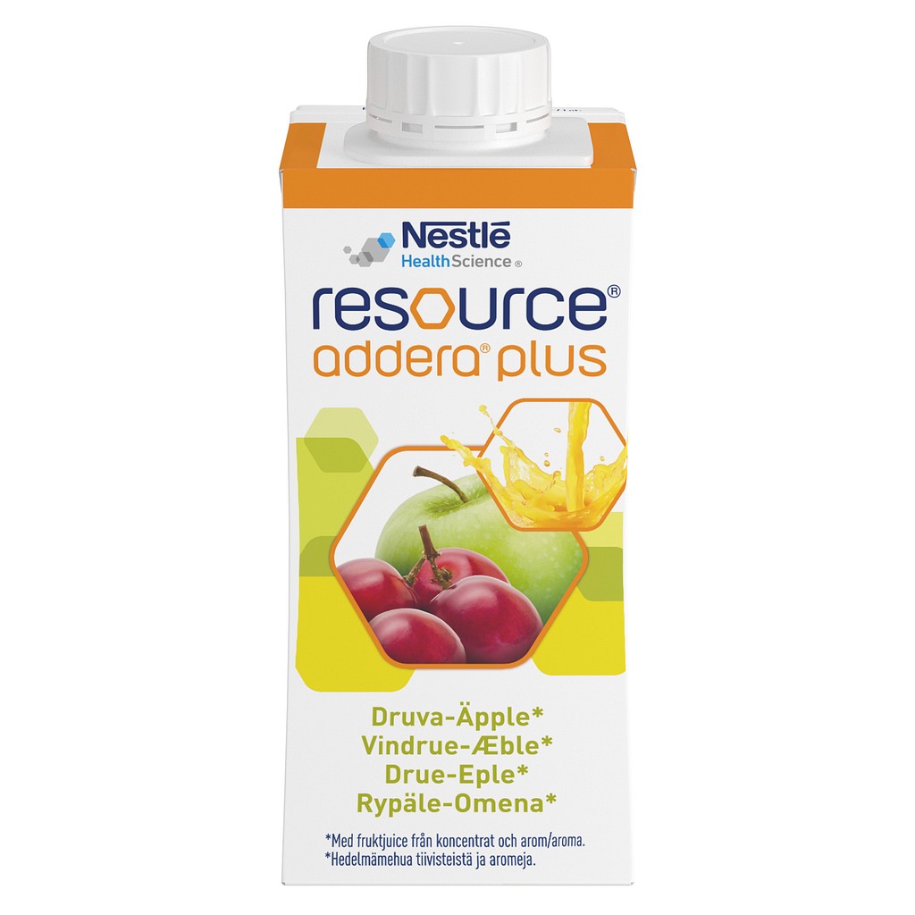 Resource Addera Plus, vindrue/æble, 4x200ml