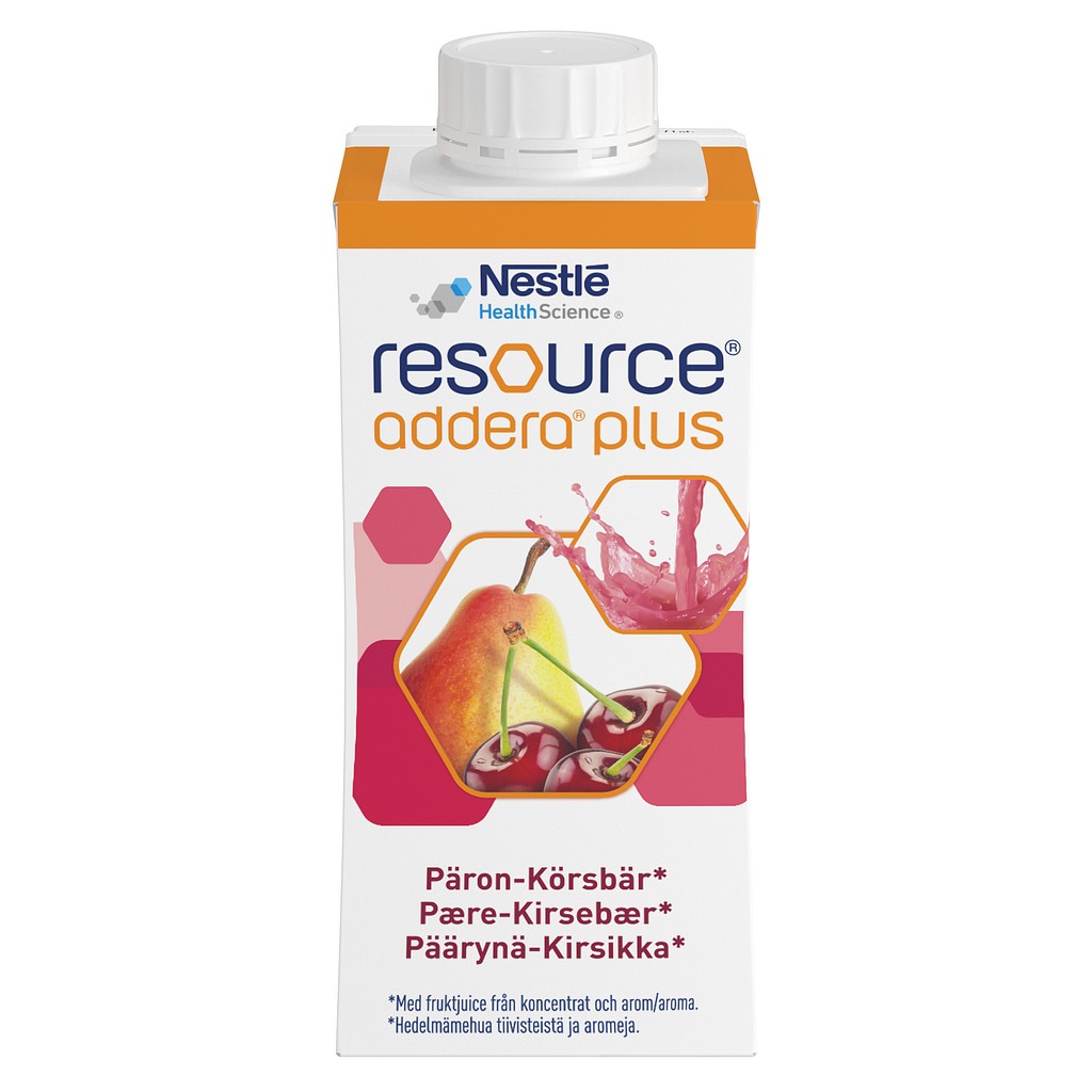 Resource Addera Plus, pære/kirsebær, 4x200ml