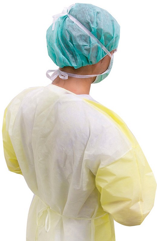 Klinipro beskyttelseskittel, væsketæt m/manchet, åndbar, gul, 134 cm, large