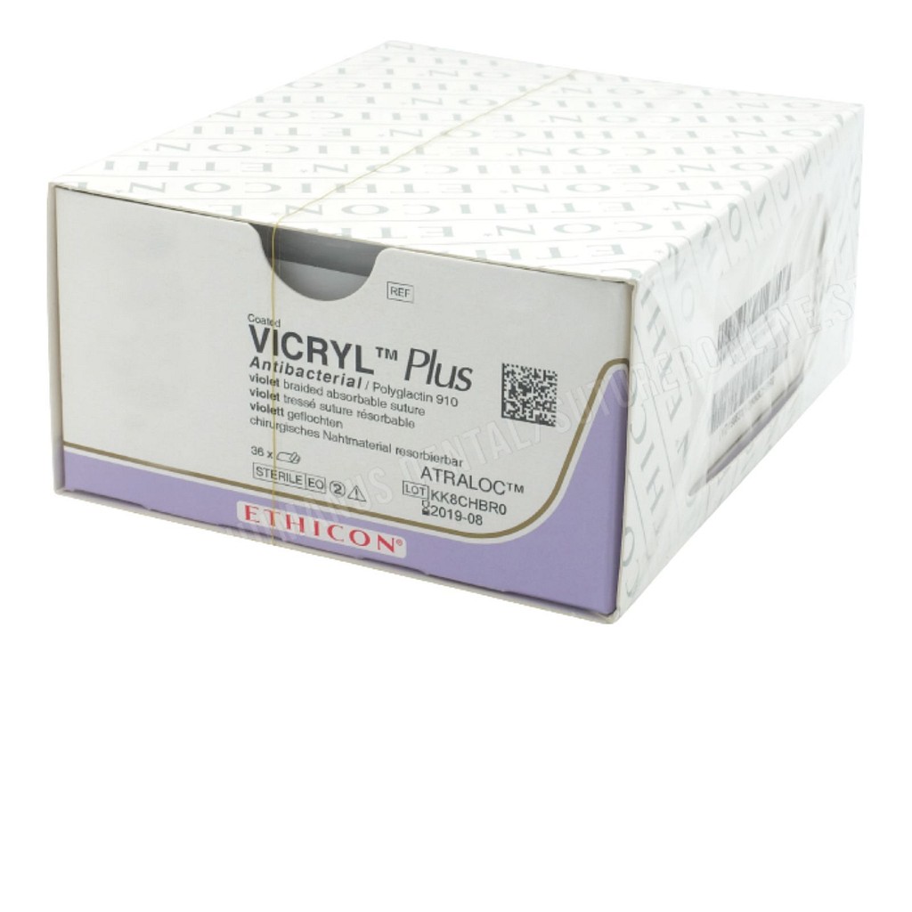 Ethicon Vicryl Plus, sutur, ufarvet, 90 cm, CT nål, steril, 2