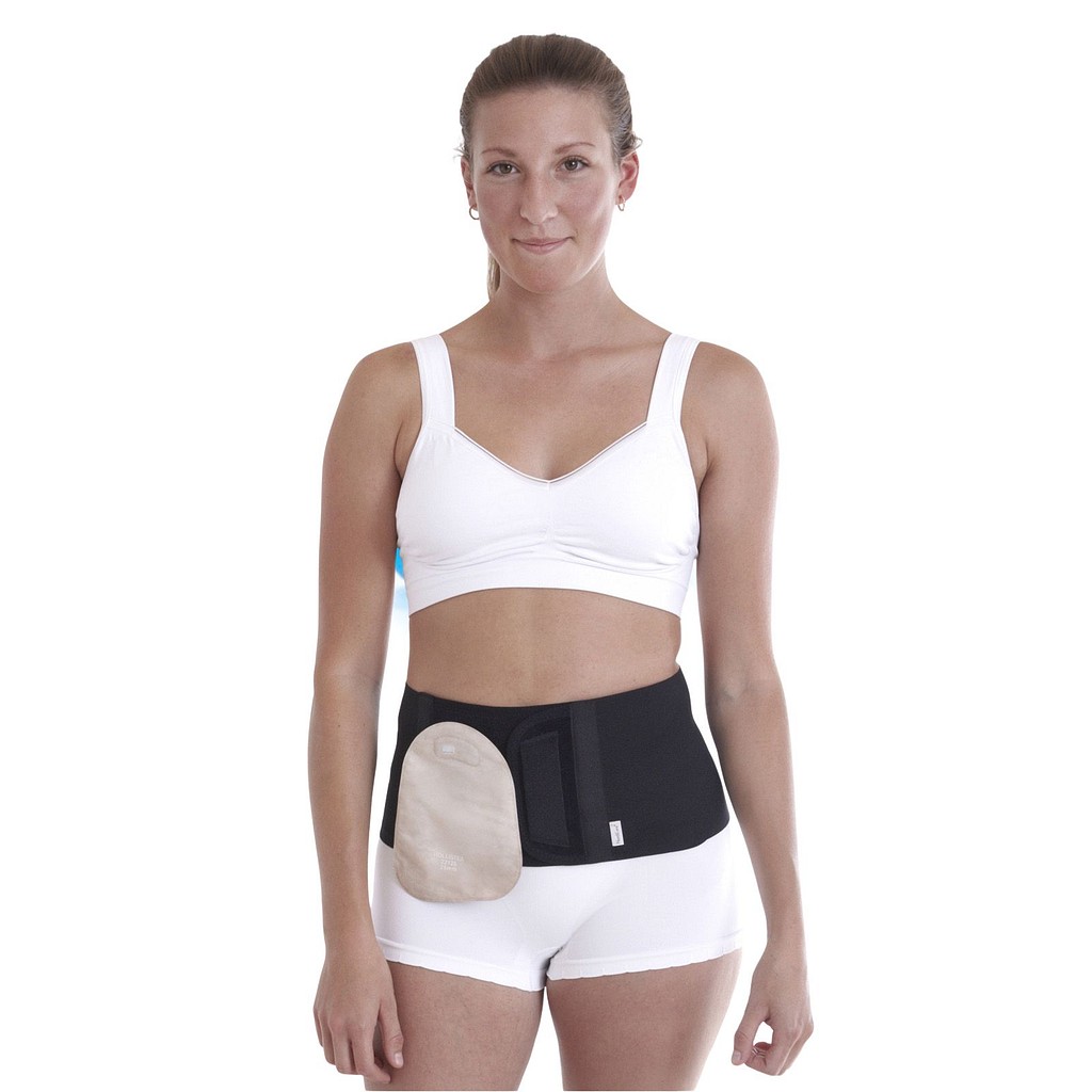 Nordicare Stomi BAS bælte, velcro, klipbar, grå, L: 90-105 cm, H: 25 cm, medium