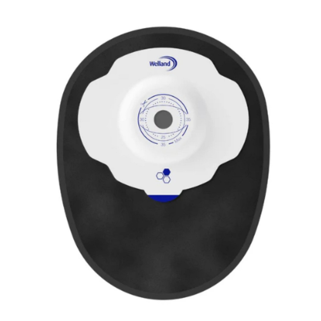 Aurum Plus Soft convex 1-dels colostomipose, midi, sort, Ø 13-35 mm
