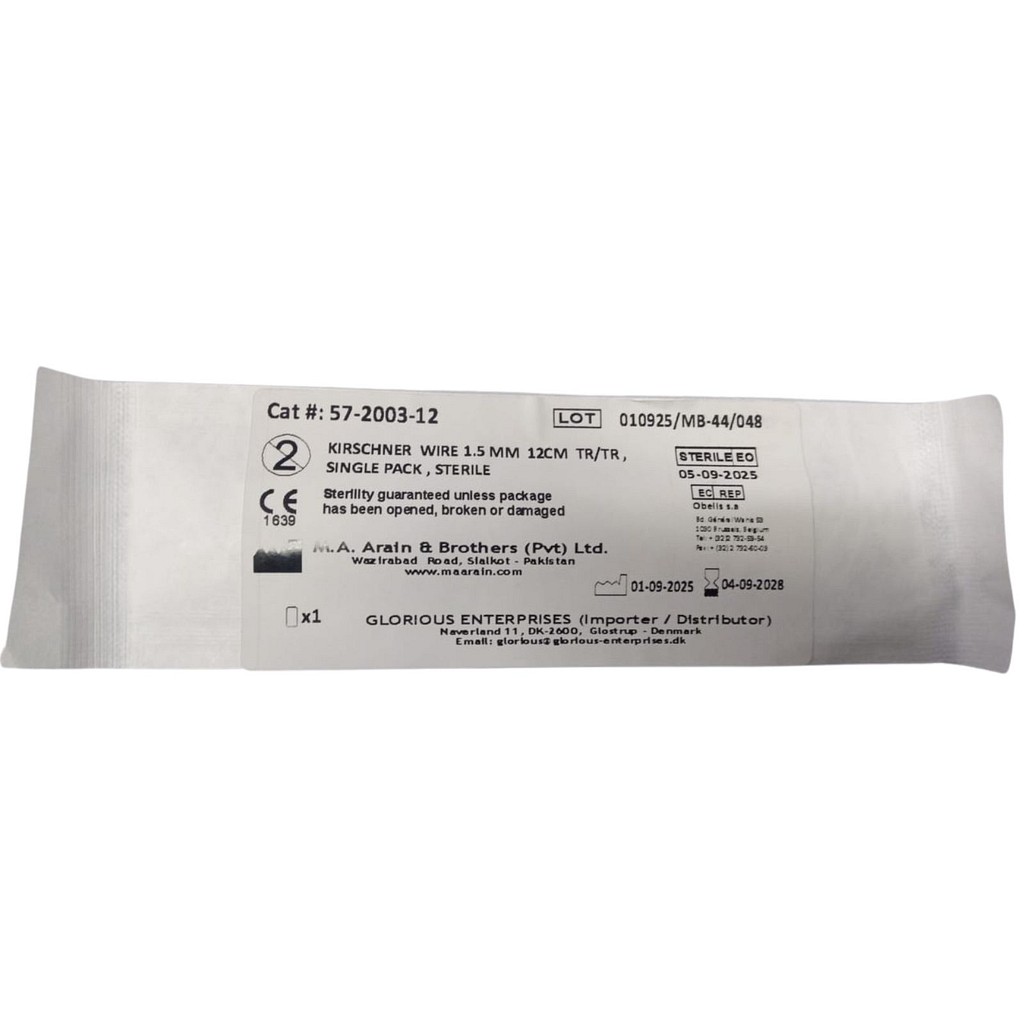 K-tråd, Kirchner wire Ø1.5mm 12 cm TR/TR single pack, sterile