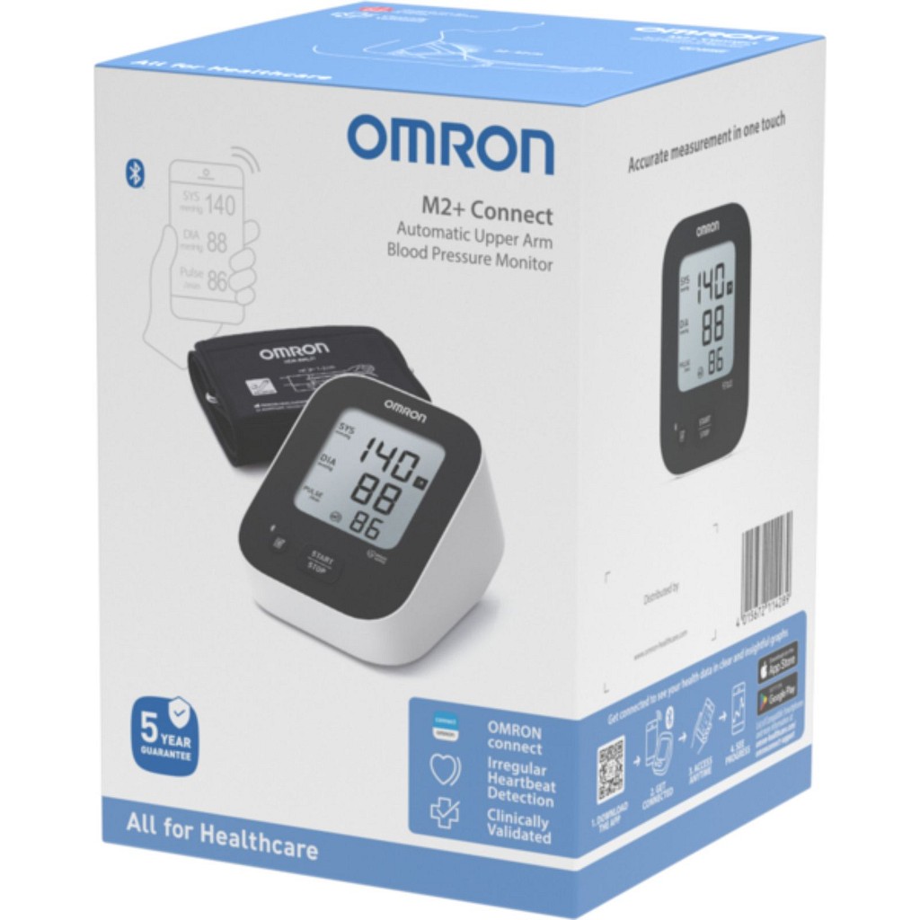 Omron, M2+ Connect digital blodtryksmåler, armomkreds 22-42 cm