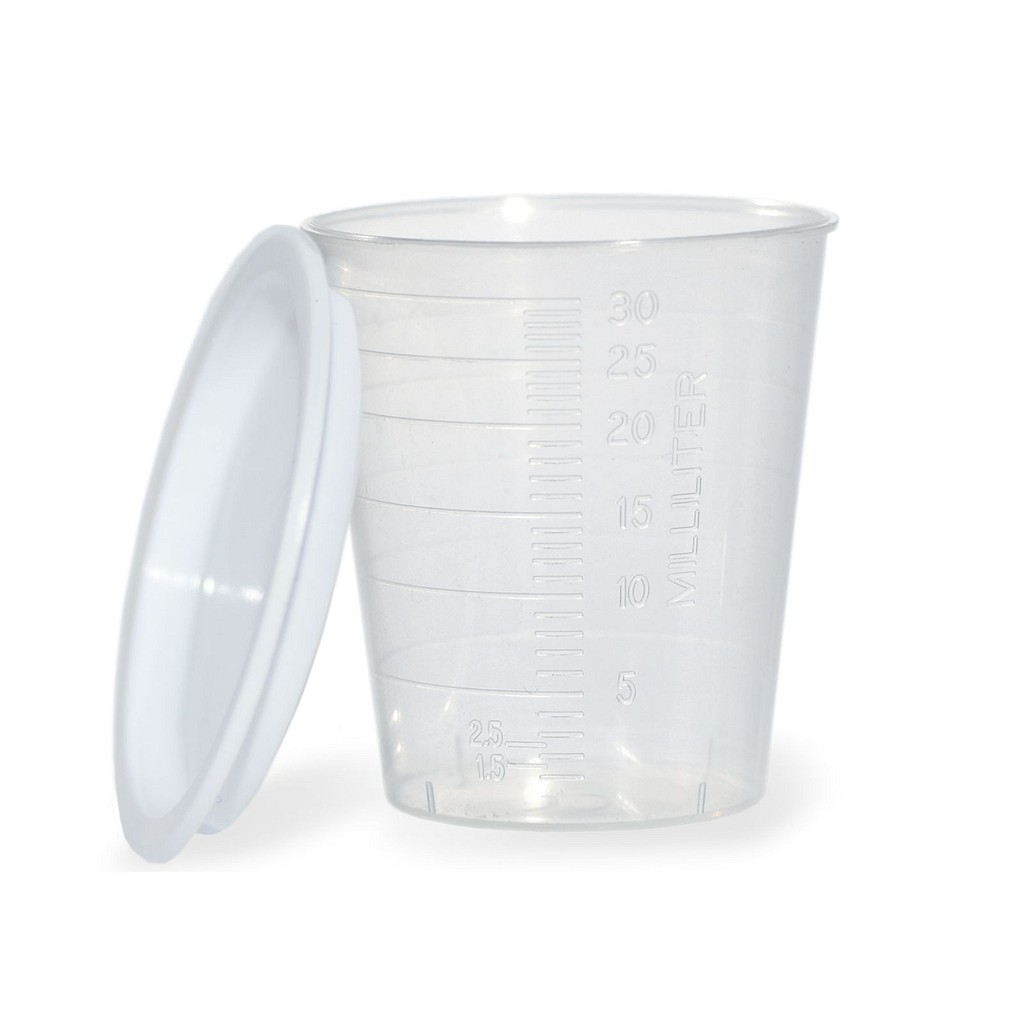 Klinion medicinbæger, eco, med graduering, klar PP, 30 ml