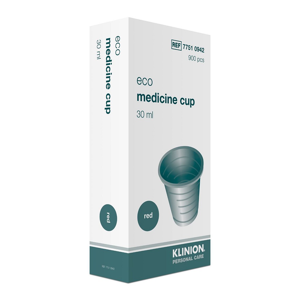 Klinion medicinbæger, eco, med graduering, grøn, PP, 30 ml