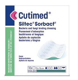 Cutimed Siltec Sorbact 15x15 cm, S