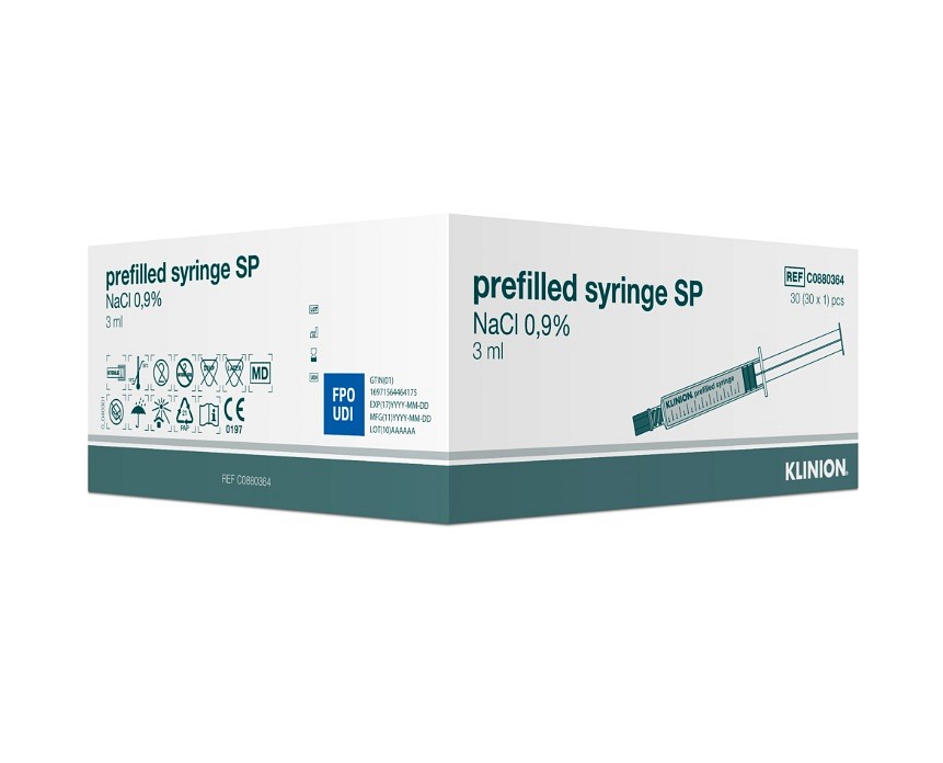 Klinion forfyldt sprøjte, NaCl,0,9% SP steril, 3 ml
