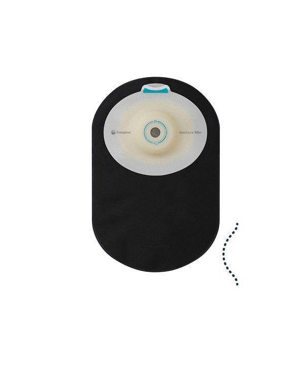 SenSura Mio Convex Blød 1-dels colostomipose, Maxi, vindue, sort, 28-33 mm