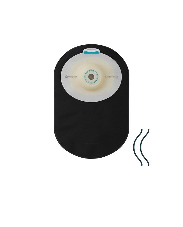 SenSura Mio Convex Light 1-dels colostomipose, Maxi, vindue , sort, 35-43 mm