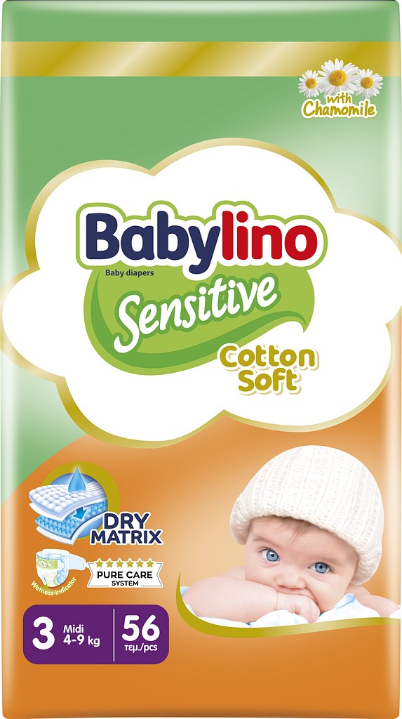 Babylino Sensitive, str. 3, åben ble, 4-9 kg