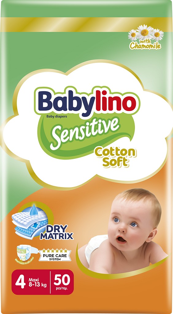 Babylino Sensitive, str. 4, åben ble, 8-13 kg