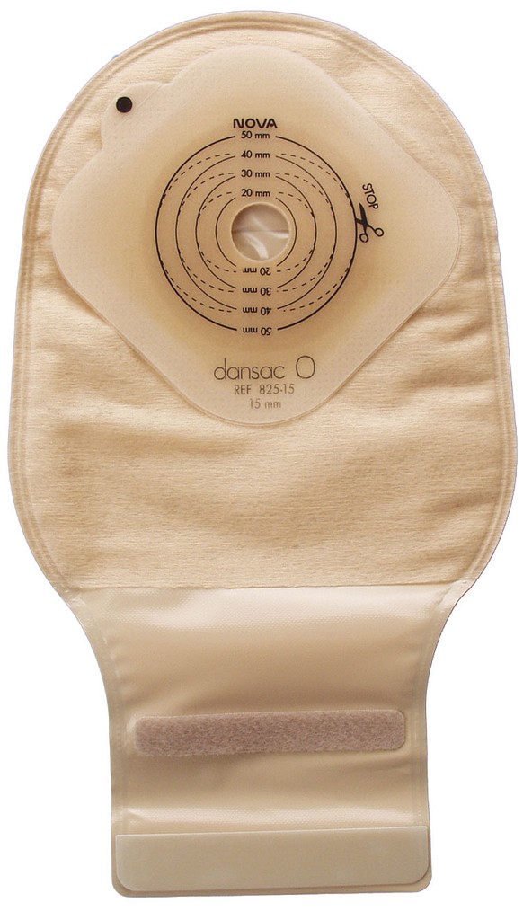 Nova 1 FoldUp, 1-dels ileostomipose Mini m.nyt kulfilter, beige, Ø 15-50 mm