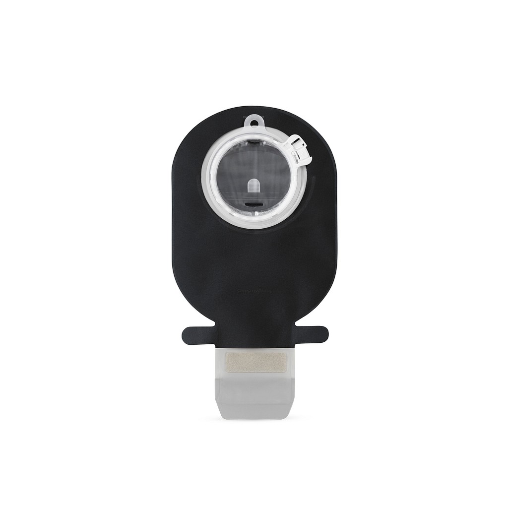 SenSura Mio Click, 2-dels ileostomipose, Maxi, vindue, sort, 70 mm ring