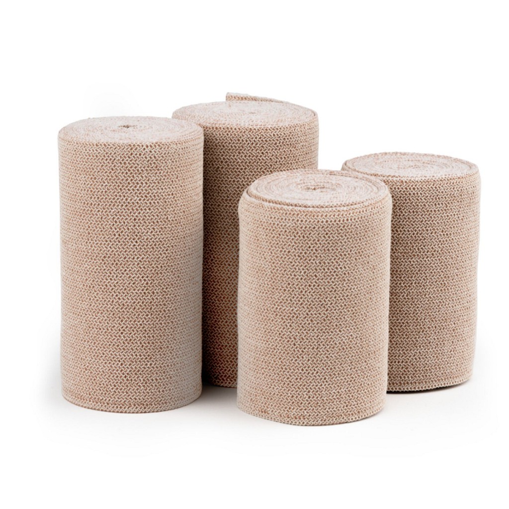 Klinidur Textelast kortstræksbind, 100% bomuld, beige, 8 cm x 5 m