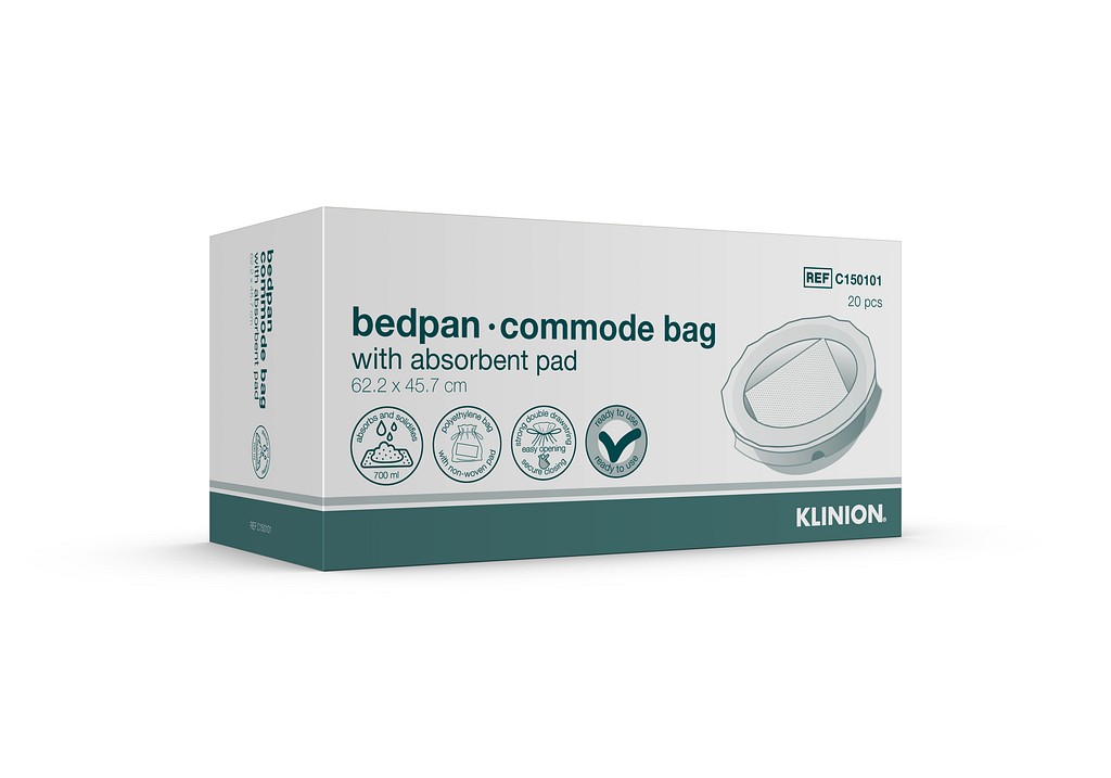 Klinion bækken/toiletstolpose med absorberende indlæg, 62,2 cm x 45,7 cm