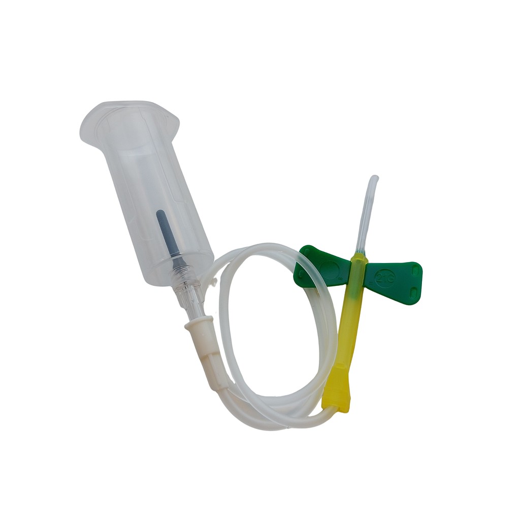 Klinion, blodprøvetagningssæt, grøn, safelock, 178 mm, 21G x 3/4in, 0,8 mm x 19 mm, m/holder, steril