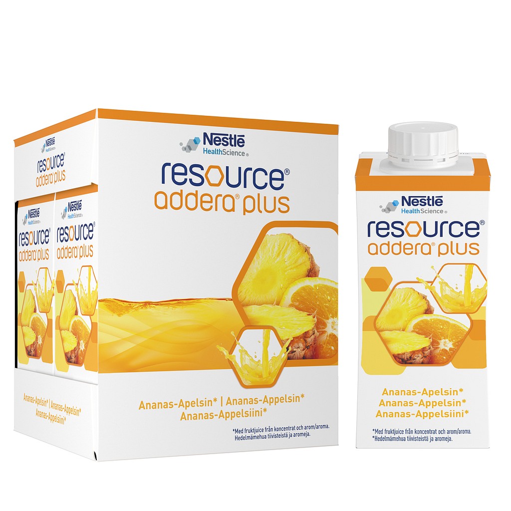 Resource Addera Plus, annanas/appelsin, 4x200ml