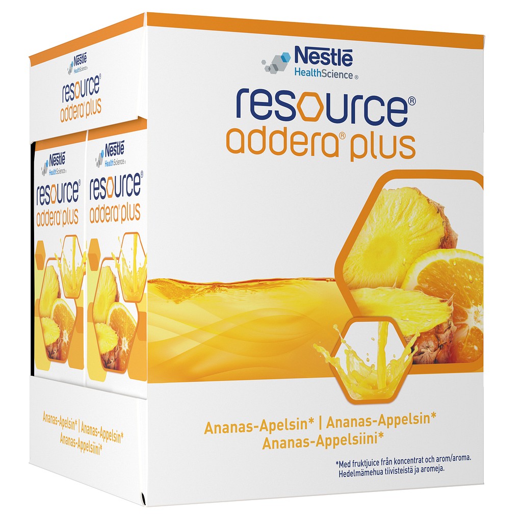 Resource Addera Plus, annanas/appelsin, 4x200ml