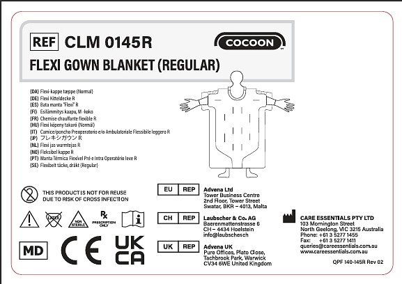Cocoon Engangs Flexi poncho varmetæppe – normal Slangetilslutninger: 3
