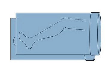 Barrier, benpose, 2 lag, 2 pk., steril, 75 cm x 120 cm