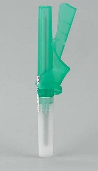 Klinion, blodprøvetagningsnål, sort, m/ safety, 22G x 1 1/4in, 0,6 mm x 32 mm, steril