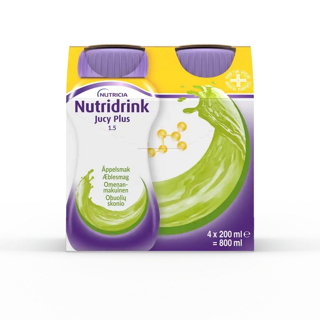 Nutridrink Jucy Plus, æble, 200 ml
