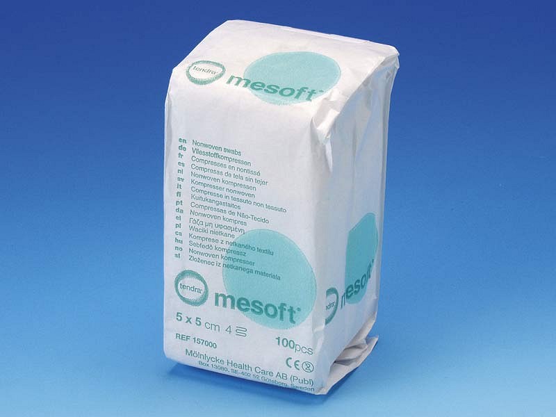 Mesoft non-woven, kompres, 5 cm x 5 cm