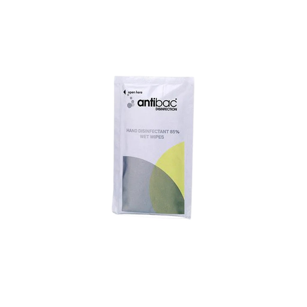 Antibac, vådservietter 85% til hænder, i papdispenser, 17 cm x 22 cm