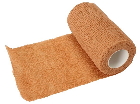 Nobaheban, selvhæftende bind, beige, 7,5 cm x 4,5 m