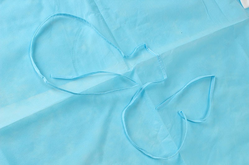 Klinipro beskyttelseskittel, væskeafvisende, m/velcro og manchet, lyseblå 134cm, large