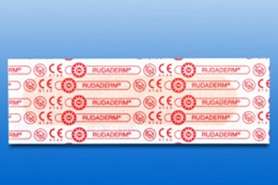 Rudaderm strips, strips, vandtæt, beige, enk. pakket, steril, 19 mm x 76 mm