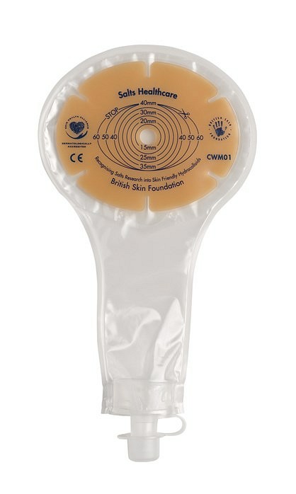 SALTS Confidence, sår- og fistelpose, vertikal, medium, 53 mm x 150 mm