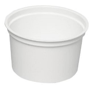 Mediq, protesebæger med låg, hvid polystyren, 200 ml