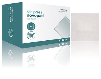Klinipress Novopad, med perforeret PE på begge sider, steril, 10 cm x 20 cm