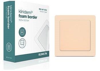 Kliniderm Foam Border, skumbandage med klæb på border, steril, 12,5 cm x 12,5 cm