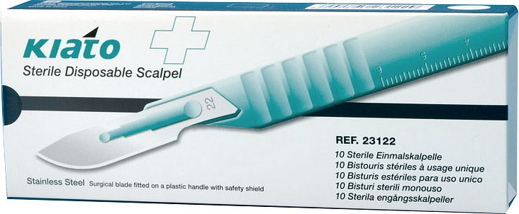 Kiato Plus, skalpel, nr. 22, rustfrit stål, steril