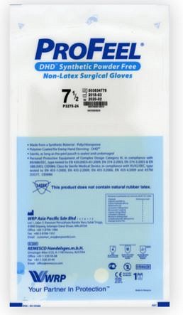 Profeel DHD Synthetic, neopren OP handske, brun, pudderfri, steril, str. 6,5