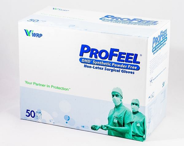 Profeel DHD Synthetic, neopren OP handske, brun, pudderfri, steril, str 7,5