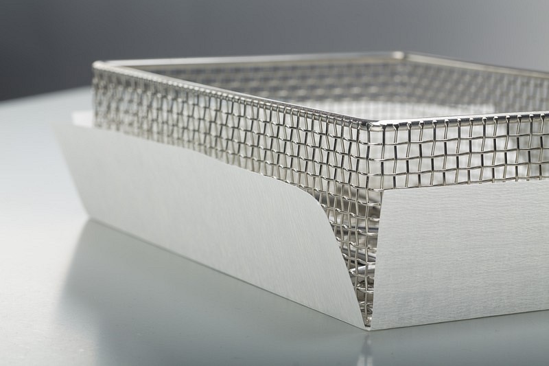 Steriking, bakke underlag, crepe med kant, hvid, 48 cm x 25 cm