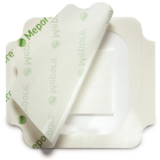 Mepore Film + Pad, væsketæt plaster med sårpude 4,5 x 5 cm, steril, 9 cm x 10 cm